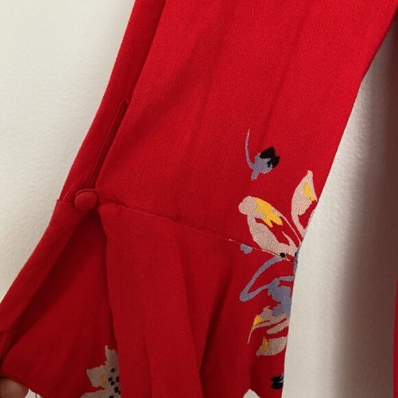 Free People‎ Red Floral Dress - Size S - Picture 4 of 7